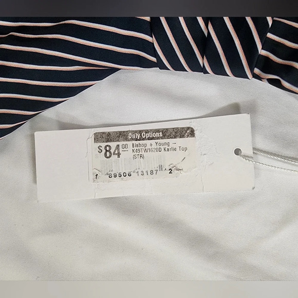 NWT Bishop Young Striped Casual Short Sleeve Womens Blouse XS - Picture 7 of 12